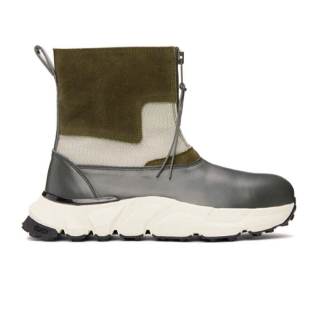 Undercoverism Jun Takahashi Leather Zip Up Boots US 8.5 IT 41.5 Mens Gray New